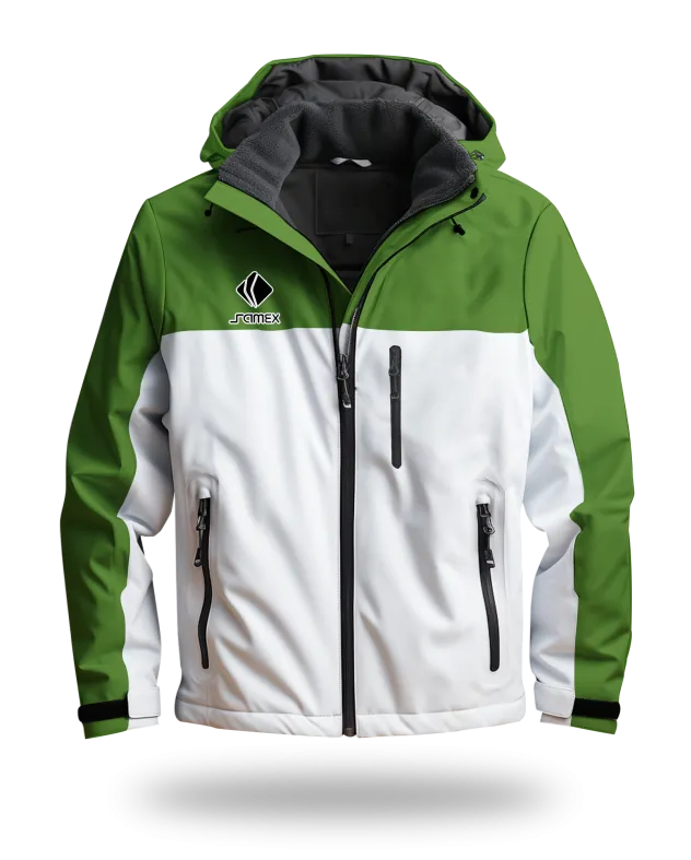 ChaquetasParka Corporativa verde y blanco
