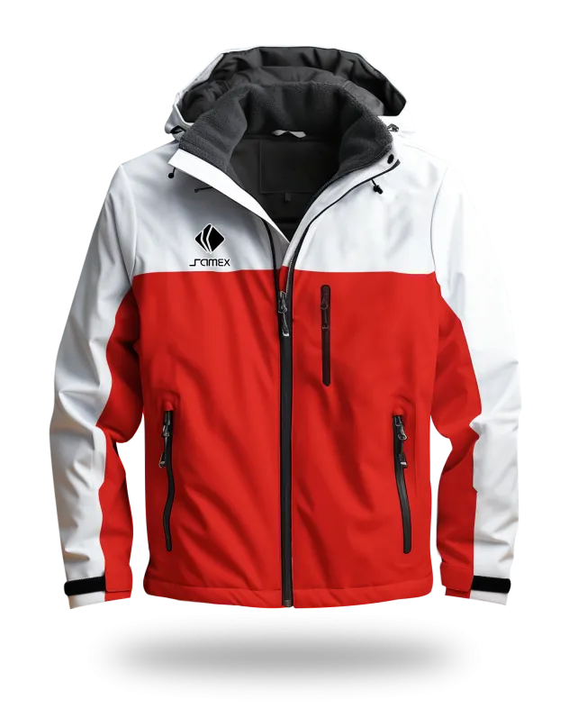 ChaquetasParka Corporativa blanco y rojo