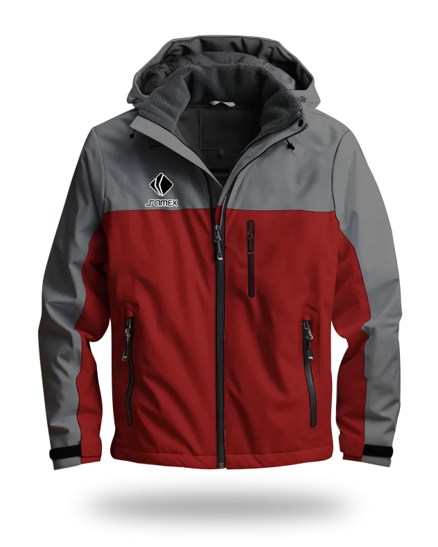 ChaquetasParka Corporativa plomo oscuro y guinda