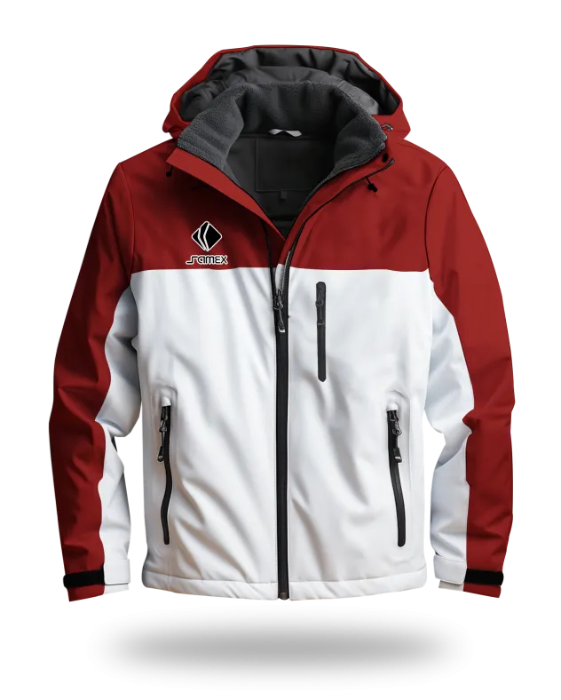 ChaquetasParka Corporativa guinda y blanco