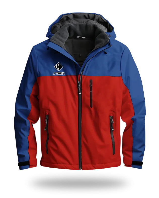 ChaquetasParka Corporativa azul y rojo