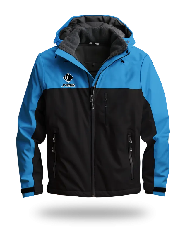 ChaquetasParka Corporativa celeste y negro