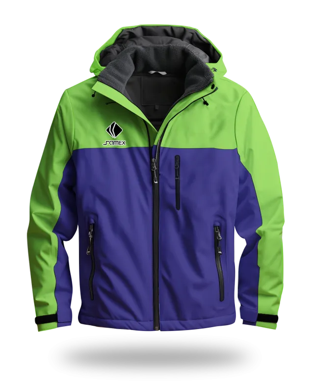 ChaquetasParka Corporativa verde y lila