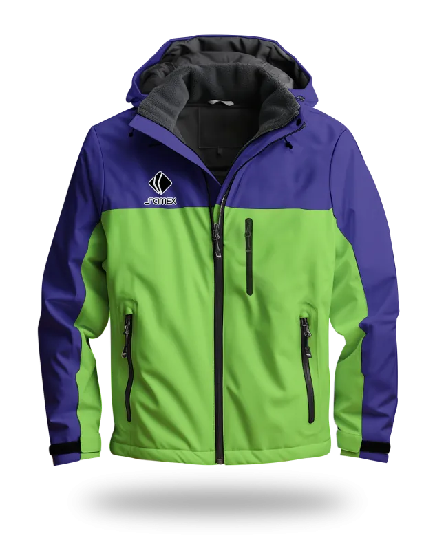 ChaquetasParka Corporativa lila y verde