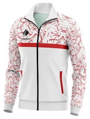 BUZO DEPORTIVO PERSONALIZADO BUZO ADIDAS LINE BRUSH CONCEPT BLANCO LINEAS ROJA COD: 0005 .