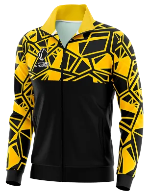 BUZO DEPORTIVO PERSONALIZADO BUZO GOLEIRO ADIDAS FLAMENGO 2022 NEGRO - AMARILLO FIGURAS GEOMETRICAS COD: 0010 .