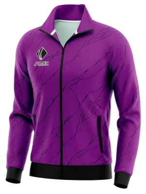 BUZO DEPORTIVO PERSONALIZADO BUZO ARSENAL 2020-2021 MORADO CON LINEAS NEGRAS COD: 0015 .