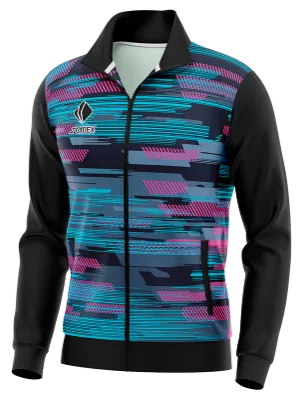 BUZO DEPORTIVO PERSONALIZADO BUZO RB LEIPZIG 2021-22 AZUL - TURQUESA - ROSADO -LINEAS COD: 0053 .