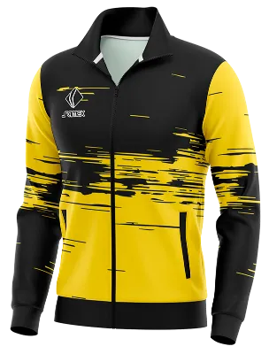BUZO DEPORTIVO PERSONALIZADO BUZO AMARILLO - NEGRO - LINEAS COD: 0054 .