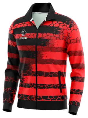 BUZO DEPORTIVO PERSONALIZADO BUZO DESIGN VECTOR PIEDRA TEXTURA ROJA - NEGRO COD: 0058 .