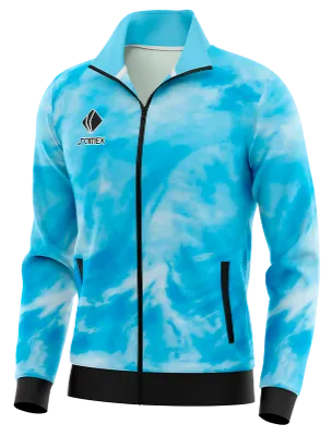 BUZO DEPORTIVO PERSONALIZADO BUZO BLANCO - CELESTE - ACUARELA COD: 0077 .
