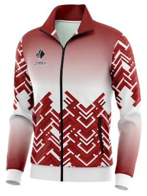 BUZO DEPORTIVO PERSONALIZADO BUZO DESIGN GEOMETRIC VECTOR BLANCO - GRANATE - NEGRO COD: 0079 .