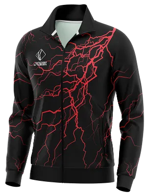 BUZO DEPORTIVO PERSONALIZADO BUZO ARSENAL RAYO CONCEPT NEGRO - ROJO - RAYOS COD: 0080 .