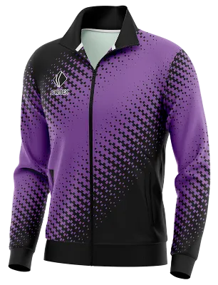 BUZO DEPORTIVO PERSONALIZADO BUZO LILA - NEGRO - CUADROS COD: 0082 .