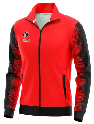 BUZO DEPORTIVO PERSONALIZADO BUZO ROJO - NEGRO - LINEAS COD: 0084 .