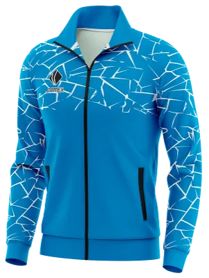BUZO DEPORTIVO PERSONALIZADO BUZO CELESTE - BLANCO - LINEAS COD: 0085 .
