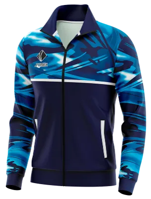 BUZO DEPORTIVO PERSONALIZADO BUZO RB LEIPZIG 2021 AZUL - CELESTE -BLANCO - ACUARELA COD: 0089 .