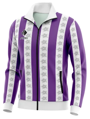 BUZO DEPORTIVO PERSONALIZADO BUZO APF PARAGUAY FANTASY MORADO - BLANCO - FRANJA - ESTRELLA COD: 0096 .