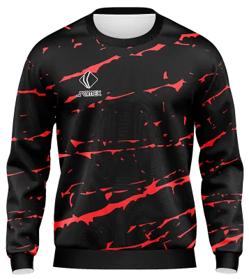 BUZO DEPORTIVO CUELLO REDONDO PERSONALIZADO BUZO CHARLY XOLOS LOCAL 22-23 NEGRO CON LINEAS ROJAS COD: 0008 .