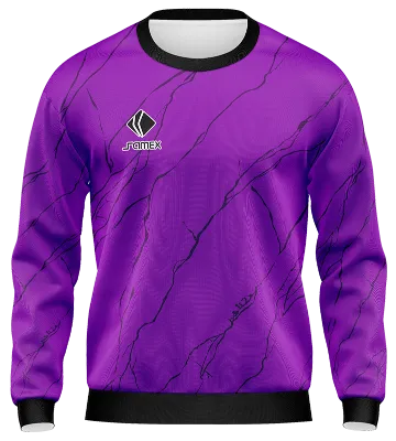 BUZO DEPORTIVO CUELLO REDONDO PERSONALIZADO BUZO ARSENAL 2020-2021 MORADO CON LINEAS NEGRAS COD: 0015 .