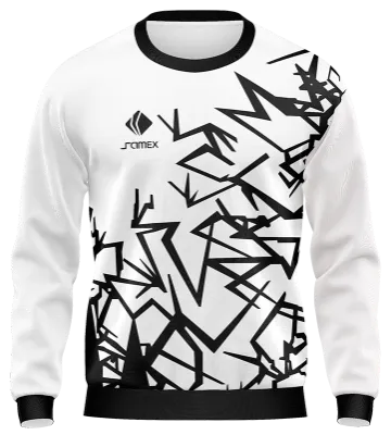 BUZO DEPORTIVO CUELLO REDONDO PERSONALIZADO BUZO MANCHESTER UNITED CONCEPT BLANCO - NEGRO - LINEAS COD: 0021 .