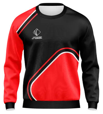 BUZO DEPORTIVO CUELLO REDONDO PERSONALIZADO BUZO ROJO FRANJA NEGRA LINEAS BLANCA COD: 0026 .