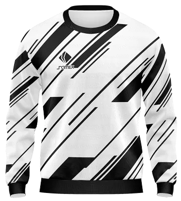 BUZO DEPORTIVO CUELLO REDONDO PERSONALIZADO BUZO DEPORTIVO MUNICIPAL 2022 BLANCO - FRANJAS - NEGRAS COD: 0030 .