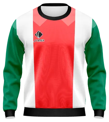 BUZO DEPORTIVO CUELLO REDONDO PERSONALIZADO BUZO PALESTINO HOME KIT 2020-21 ROJO - BLANCO - VERDE - FRANJAS COD: 0036 .