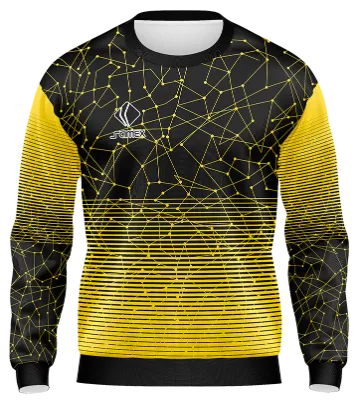 BUZO DEPORTIVO CUELLO REDONDO PERSONALIZADO BUZO UNIVERSITARIO KIT ALZHEIMER DAY 2020 NEGRO - AMARILLO - LINEAS COD: 0037 .