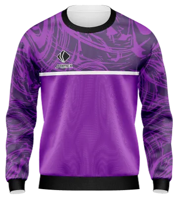 BUZO DEPORTIVO CUELLO REDONDO PERSONALIZADO BUZO SEÑOR DEL MAR SPORTS BOYS 2022 MORADO LINEAS COD: 0041 .