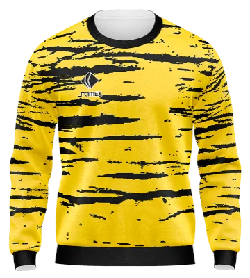 BUZO DEPORTIVO CUELLO REDONDO PERSONALIZADO BUZO PARIS SAINT GERMAIN AMARILLO - NEGRO - LINEAS COD: 0045 .