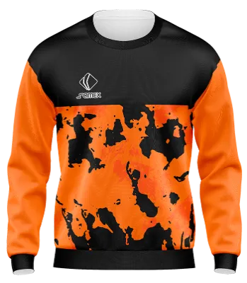 BUZO DEPORTIVO CUELLO REDONDO PERSONALIZADO BUZO TEMPLATE JUVENTUS 2020 NARANJA - NEGRO COD: 0050 .