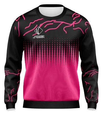 BUZO DEPORTIVO CUELLO REDONDO PERSONALIZADO BUZO AJAX LINE BRUSH CONCEPT ROSADO - NEGRO - LINEAS COD: 0051 .