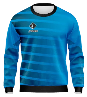 BUZO DEPORTIVO CUELLO REDONDO PERSONALIZADO BUZO TEMPLATE REAL MADRID CELESTE - AZUL - LINEAS COD: 0055 .