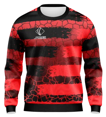 BUZO DEPORTIVO CUELLO REDONDO PERSONALIZADO BUZO DESIGN VECTOR PIEDRA TEXTURA ROJA - NEGRO COD: 0058 .