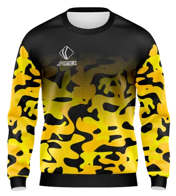 BUZO DEPORTIVO CUELLO REDONDO PERSONALIZADO BUZO TEMPLATE MILITAR DESING CONCEPT AMARILLO - NEGRO - CAMUFLADO COD: 0068 .