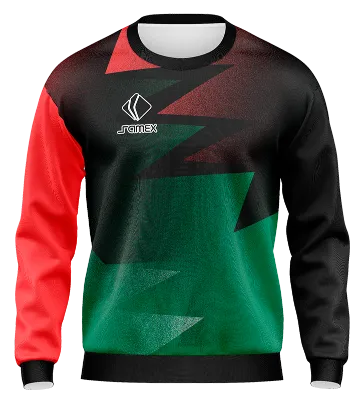 BUZO DEPORTIVO CUELLO REDONDO PERSONALIZADO BUZO VERDE - ROJO - NEGRO - ESTRELLA COD: 0073 .