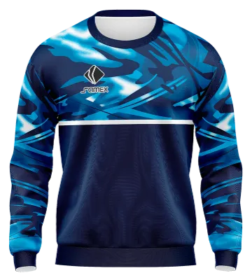 BUZO DEPORTIVO CUELLO REDONDO PERSONALIZADO BUZO RB LEIPZIG 2021 AZUL - CELESTE -BLANCO - ACUARELA COD: 0089 .