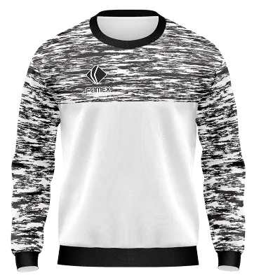 BUZO DEPORTIVO CUELLO REDONDO PERSONALIZADO BUZO TEMPLATE BORUSIA BLANCO - NEGRO - LINEAS COD: 0090 .