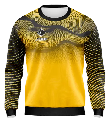 BUZO DEPORTIVO CUELLO REDONDO PERSONALIZADO BUZO BORUSSIA DORTMUND FANTASY AMARILLO - NEGRO - LINEAS - CIRCULOS COD: 0092 .
