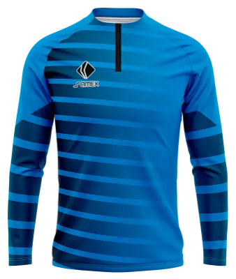 BUZO DEPORTIVO MEDIO CIERRE PERSONALIZADO BUZO TEMPLATE REAL MADRID CELESTE - AZUL - LINEAS COD: 0055 .