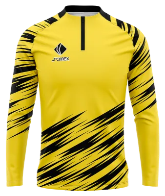 BUZO DEPORTIVO MEDIO CIERRE PERSONALIZADO BUZO BORUSSIA DORMUND AMARILLO - NEGRO - LINEAS COD: 0061 .