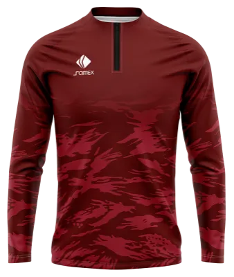 BUZO DEPORTIVO MEDIO CIERRE PERSONALIZADO BUZO FASE CLAN 2022 GUINDA - LINEAS COD: 0071 .