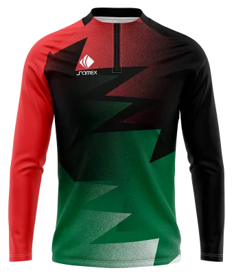BUZO DEPORTIVO MEDIO CIERRE PERSONALIZADO BUZO VERDE - ROJO - NEGRO - ESTRELLA COD: 0073 .