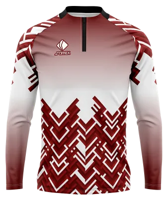 BUZO DEPORTIVO MEDIO CIERRE PERSONALIZADO BUZO DESIGN GEOMETRIC VECTOR BLANCO - GRANATE - NEGRO COD: 0079 .