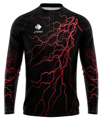 BUZO DEPORTIVO MEDIO CIERRE PERSONALIZADO BUZO ARSENAL RAYO CONCEPT NEGRO - ROJO - RAYOS COD: 0080 .