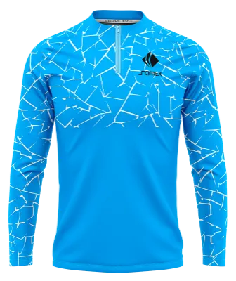 BUZO DEPORTIVO MEDIO CIERRE PERSONALIZADO BUZO CELESTE - BLANCO - LINEAS COD: 0085 .