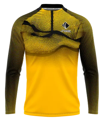 BUZO DEPORTIVO MEDIO CIERRE PERSONALIZADO BUZO BORUSSIA DORTMUND FANTASY AMARILLO - NEGRO - LINEAS - CIRCULOS COD: 0092 .