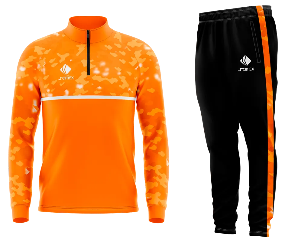 Conjunto Buzo Medio Cierre Cuello Alto JUVENTUS CAMUFLADO NARANJA COD 34