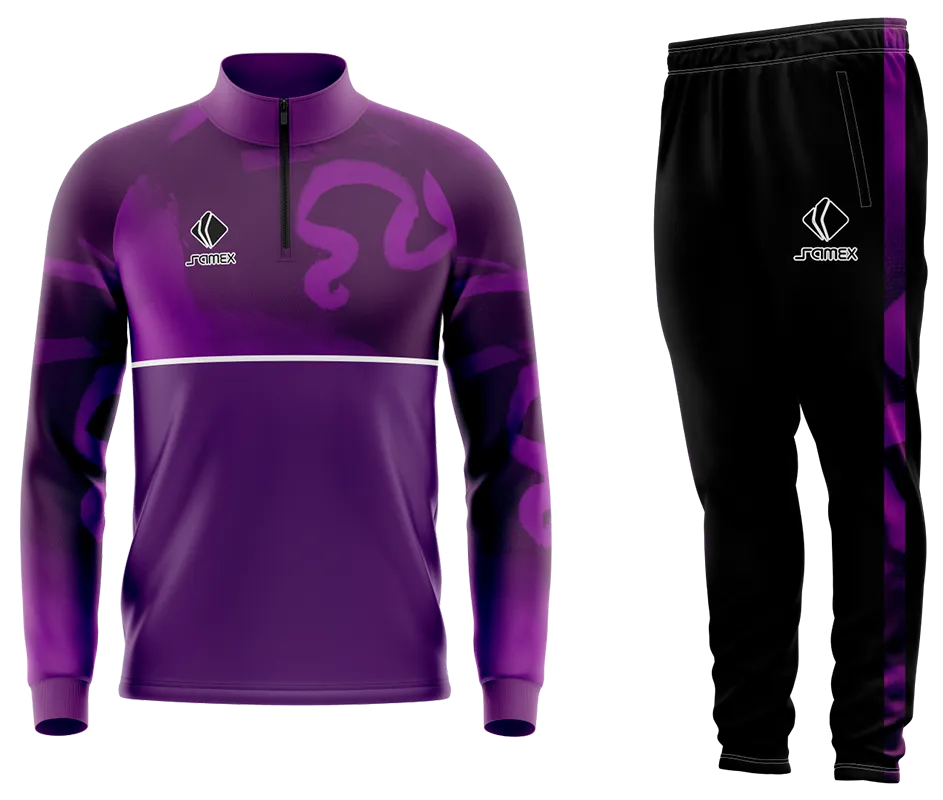 Conjunto Buzo Medio Cierre Cuello Alto INDEPENDIENTE DEL VALLE THIRD KIT 2022 MORADO COD BZ006